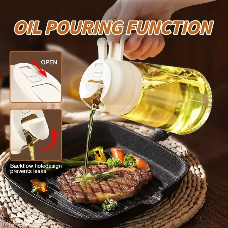 ✨ 2-in-1 Oil Spray Bottle for Cooking 🍳 | Olive Oil & Vinegar Mister 🌿 | Kitchen Dispenser for Healthy Cooking 🍽️ | Must-Have Kitchen Accessory 🔥