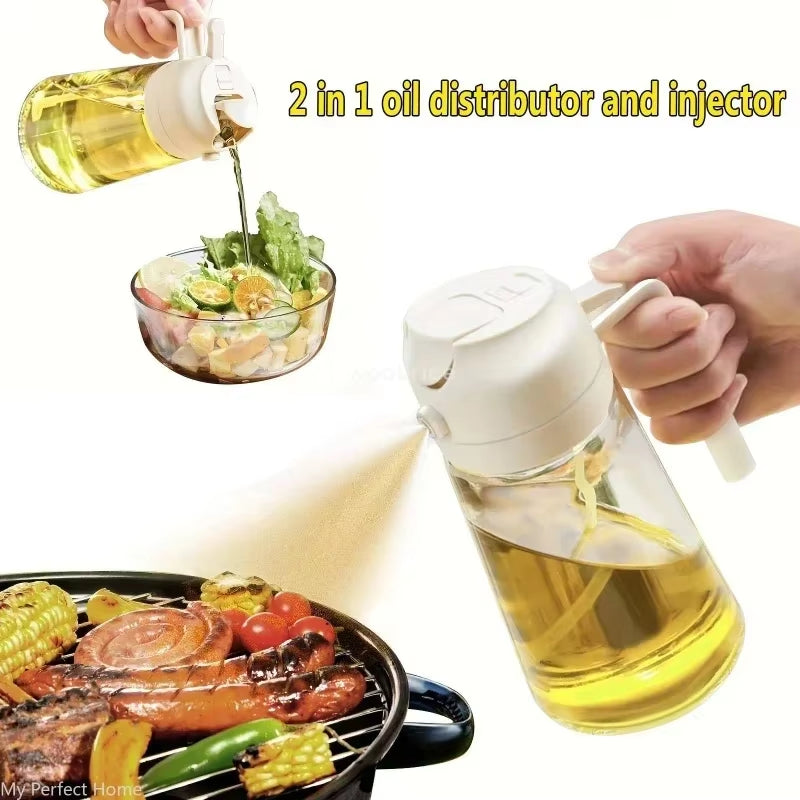 ✨ 2-in-1 Oil Spray Bottle for Cooking 🍳 | Olive Oil & Vinegar Mister 🌿 | Kitchen Dispenser for Healthy Cooking 🍽️ | Must-Have Kitchen Accessory 🔥